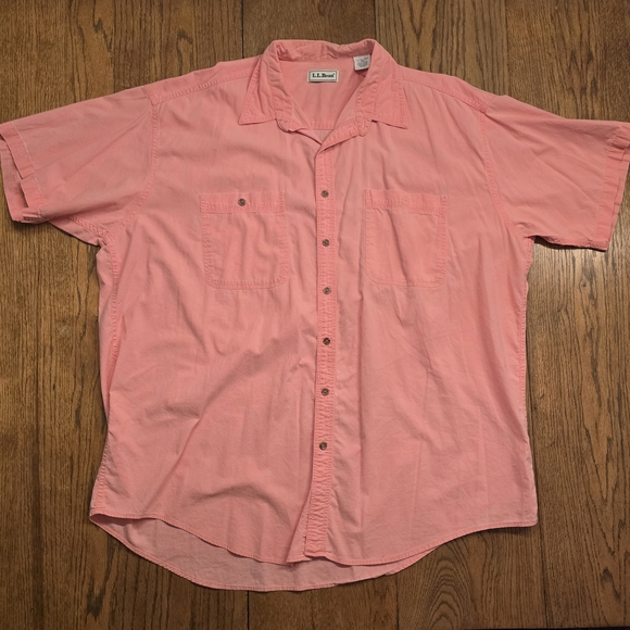 L.L. Bean Other - Vintage 90s L.L. Bean Coral Pink Button Up Shirt XXL Tall USA Cotton